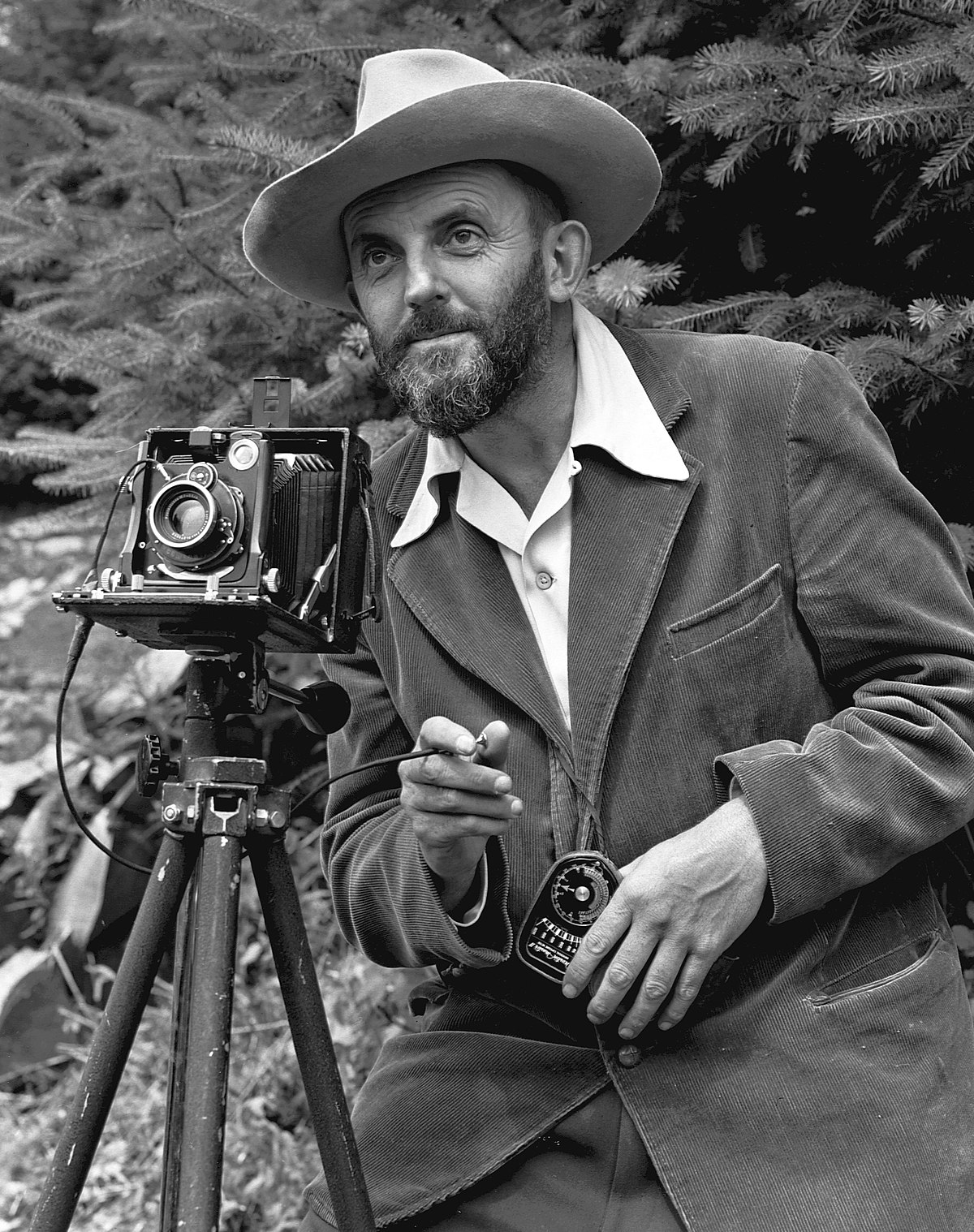 Ansel Adams and his camera